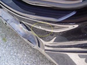 BMW Seitenschaden Baumaschine Detail Karosserie