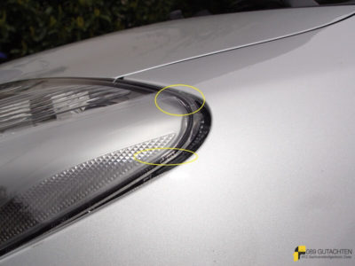Toyota Yaris Frontschaden Detail Scheinwerfer